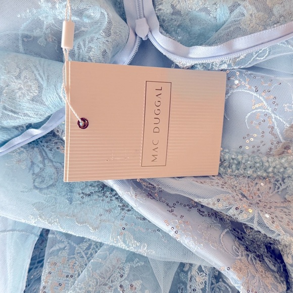 Mac Duggal Light Blue Floral Maxi Dress - Picture 8 of 12